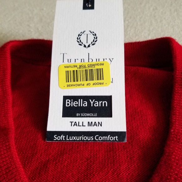 MEN'S Big and Tall XLT Red V neck sweater - Picture 4 of 6